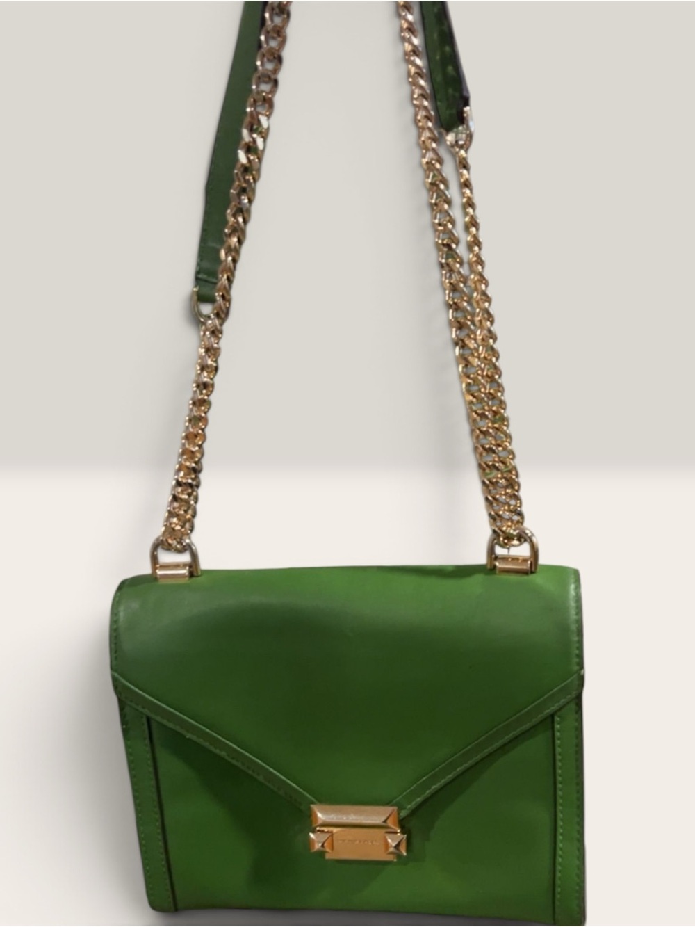 Michael Kor Green Leather Chain-strap Women’s Shoulder Bag